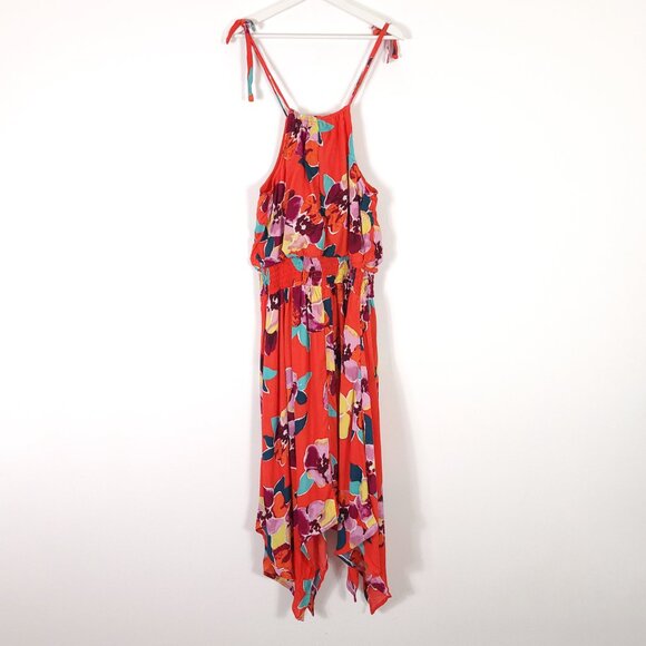 Maurices Red Floral Halter Neck Midi Dress - Picture 6 of 9